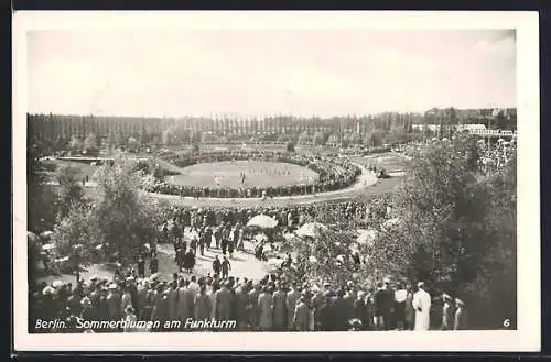 AK Berlin-Charlottenburg, Sommerblumen am Funkturm