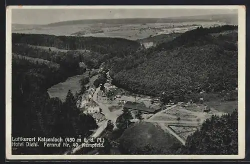 AK Katzenloch / Hochwald, Hotel-Restaurant Diehl vom Flugzeug aus