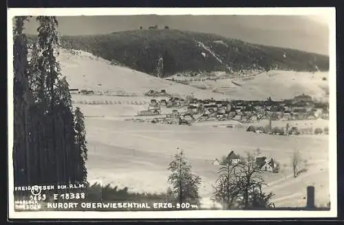 AK Oberwiesenthal /Erzg., Teilansicht im Schnee