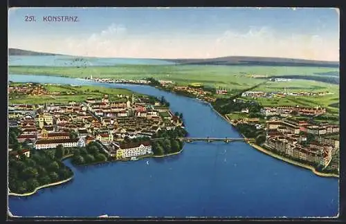 AK Konstanz, Teilansicht mit Brücke