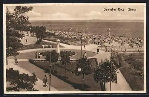 AK Binz, Strand mit Uhrturm