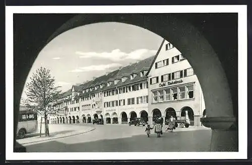 AK Freudenstadt, Marktplatz mit Cafe Rebstock