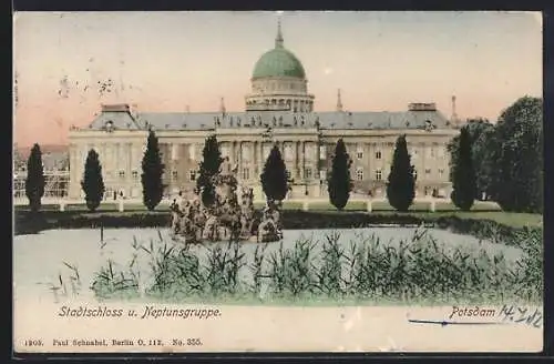 AK Potsdam, Stadtschloss und Neptunsgruppe
