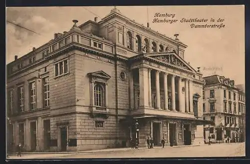 AK Hamburg-Neustadt, Aue`s Hotel und Stadttheater in der Dammtorstrassse