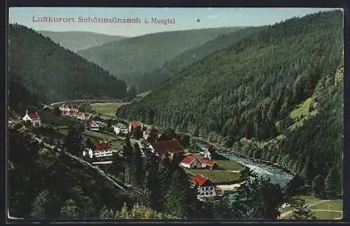 AK Schönmünzach im Murgtal, Teilansicht mit Kirche