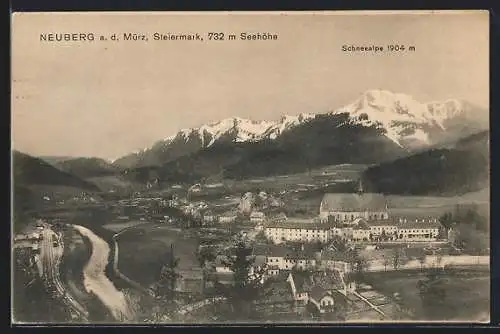 AK Neuberg a. d. Mürz, Panoramablick mit der Schneealpe