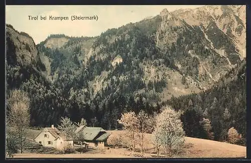 AK Neuberg an der Mürz, Tirol bei Krampen, Ortsansicht mit Bergpanorama