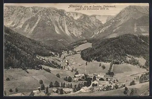 AK Altenberg /Steiermark, Blick über den Ort gegen die Schneealpe