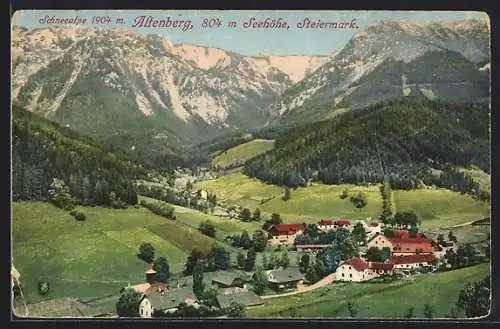 AK Altenberg /Steiermark, Ortsansicht mit Schneealpe