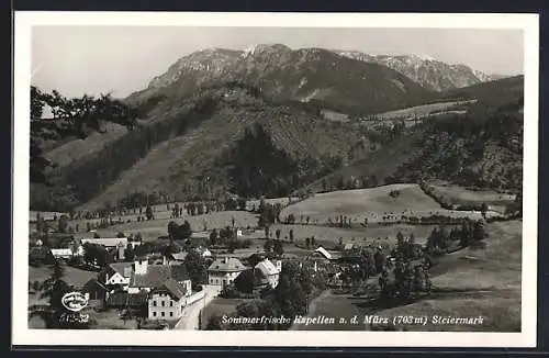 AK Kapellen an der Mürz, Ortsansicht mit Bergen