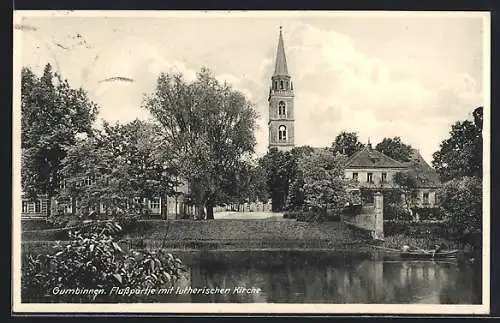 AK Gumbinnen, Lutherische Kirche am Fluss