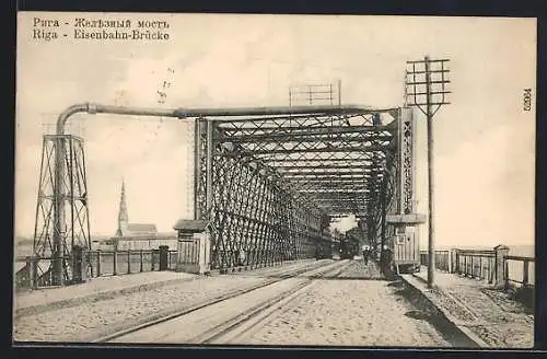 AK Riga, Ansicht der Eisenbahn-Brücke