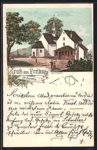 Lithographie Freiburg i. B., Darstellung von St. Loretto