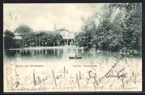 AK Wiesbaden, Kurhaus, Gartenansicht