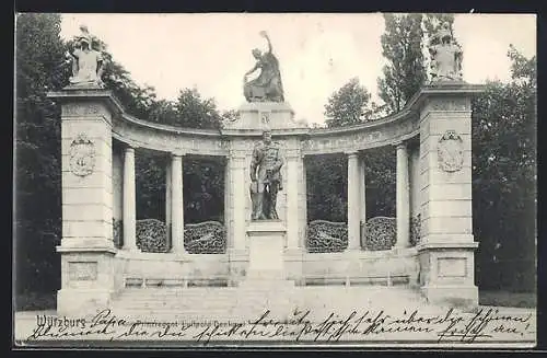 AK Würzburg, Prinzregent Luitpold-Denkmal