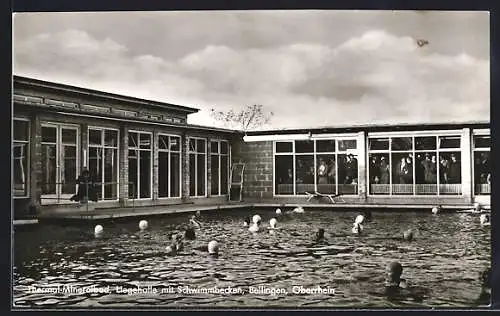 AK Bad Bellingen, Blick ins Thermal Mineralbad, Liegehalle mit Schwimmbecken