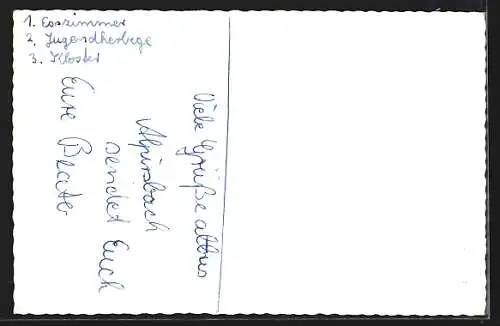 AK Alpirsbach /Schwarzwald, Jugendherberge, Innenansicht, Klosterkirche