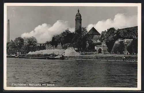 AK Frankfurt-Höchst, Mainpartie mit Schloss