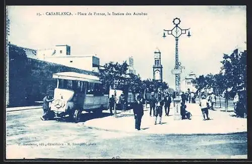 AK Casablanca, Place de France, la Station des Autobus