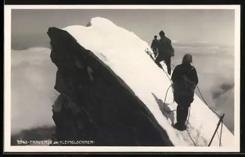 AK Bergsteiger an der Traverse am Kleinglockner