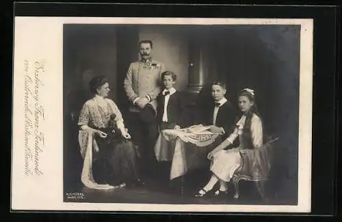 AK Portrait von Franz Ferdinand von Österreich d`Este mit Familie