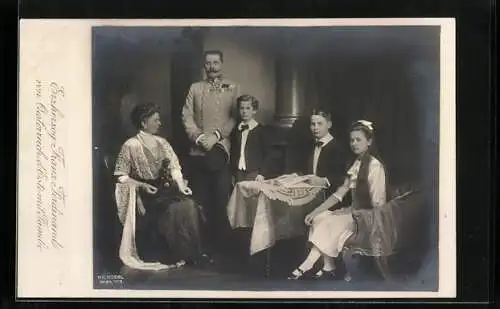 AK Portrait von Franz Ferdinand von Österreich d`Este mit Familie