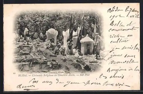 AK Blida, Ceremonie Religieuse au Cimetiere Arabe