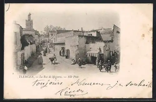 AK Tlemcen, La Rue de Mascara, Strassenpartie