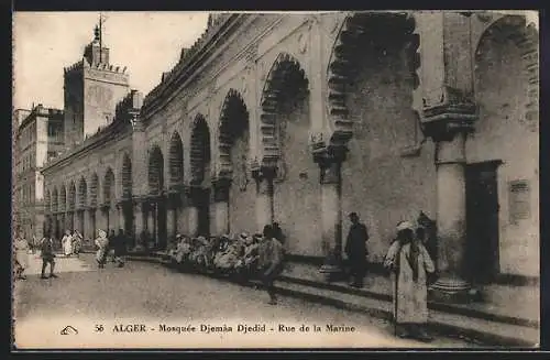 AK Alger, Mosquée Djemàa Djedid, Rue de la Marine