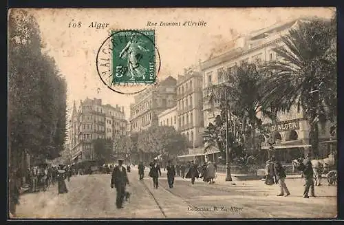 AK Alger, Rue Dumont d`Urville, Strassenpartie