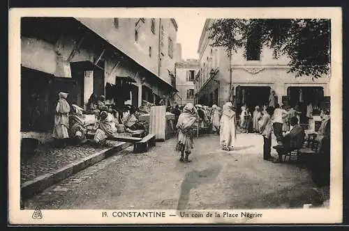 AK Constantine, Un coin de la Place Négrier