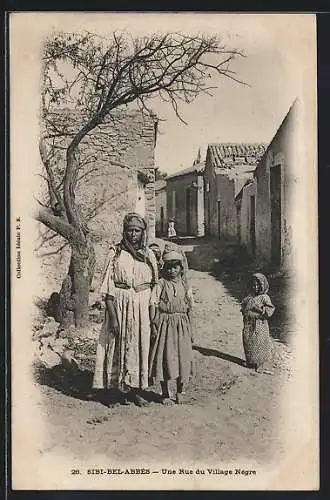 AK Sibi-Bel-Abbès, Une Rue du Village, Strassenpartie