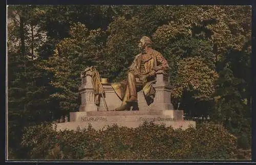 AK Neuruppin, Fontane-Denkmal