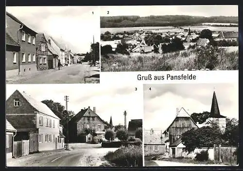 AK Pansfelde, Lange Strasse, Hauptstrasse, Ortsansicht