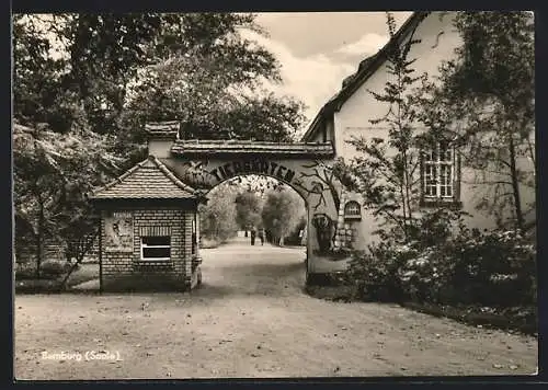 AK Bernburg /Saale, Eingang vom Tiergarten