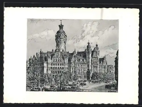 Künstler-AK Leipzig, Neues Rathaus