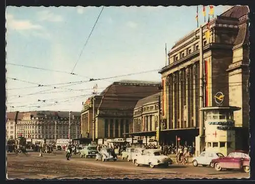 AK Leipzig, Verkehr vor dem Haupt-Bahnhof