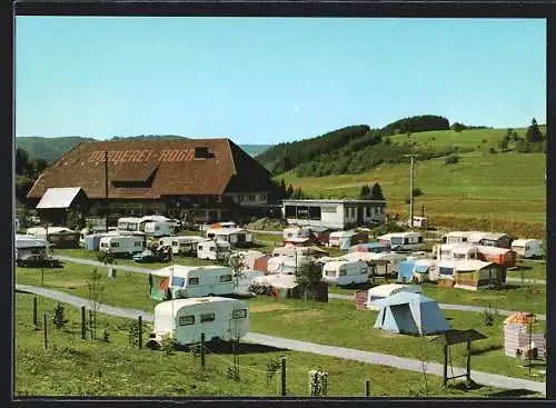 AK Lenzkirch /Schwarzwald, Campingplatz Kreuzhof mit Brauerei Rogg