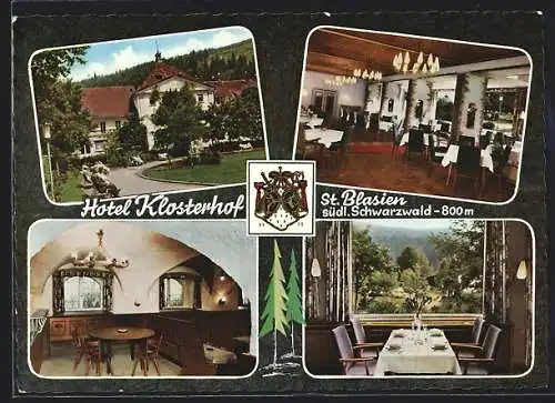 AK St. Blasien /Schwarzwald, Hotel Klosterhof, Innenansicht vom Restaurant