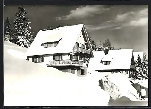 AK Altglashütten /Schwarzwald, Hotel-Pension Haus Christel im Schnee