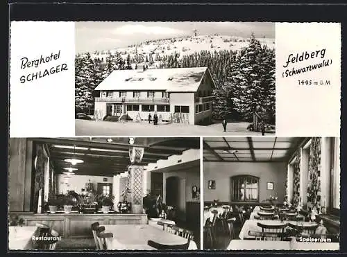 AK Feldberg /Schwarzwald, Berghotel Schlager mit Restaurant