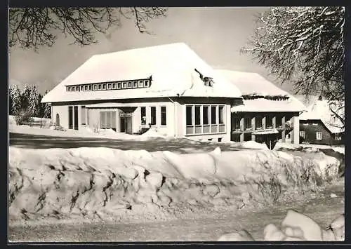 AK Höchenschwand /Hochschwarzwald, Hotel-Pension Bergfrieden im Schnee