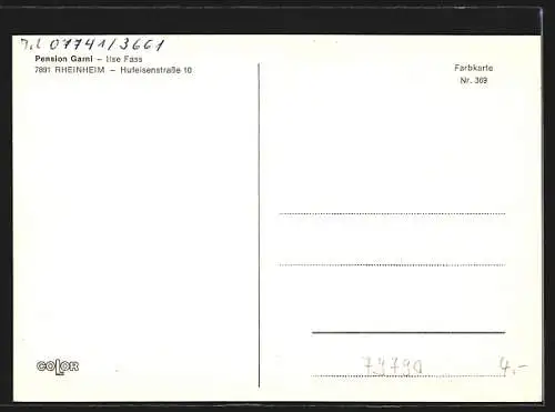 AK Rheinheim, Hotel-Pension Garni von Ilse Fass, Hufeisenstrasse 10
