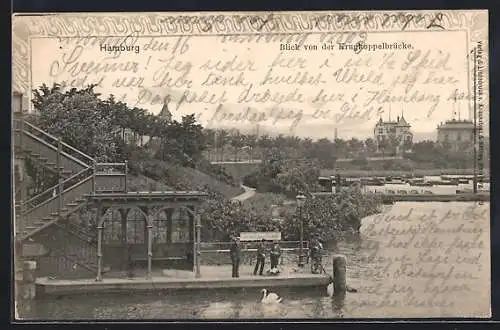 AK Hamburg-Harvestehude, Blick von der Krugkoppelbrücke