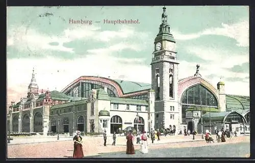 AK Hamburg-St.Georg, Partie am Hauptbahnhof