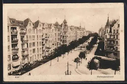 AK Kiel, Holtenauerstrasse aus der Vogelschau