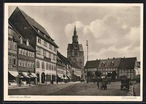 AK Osterode / Harz, Kornmarkt mit Geschäften