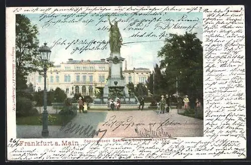 AK Frankfurt, Zoologischer Garten und Schützenbrunnen