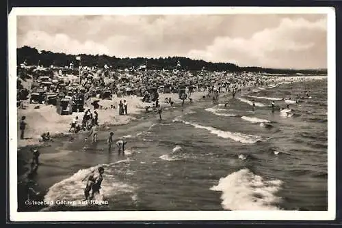 AK Göhren auf Rügen, Badegäste am Strand