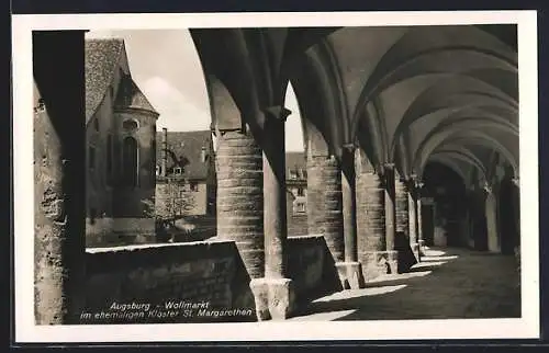 AK Augsburg, Wollmarkt im ehemaligen Kloster St. Margarethen